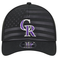 Colorado Rockies New Era American Flag 9FORTY M-Crown A-Frame Adjustable Hat - Black Hats