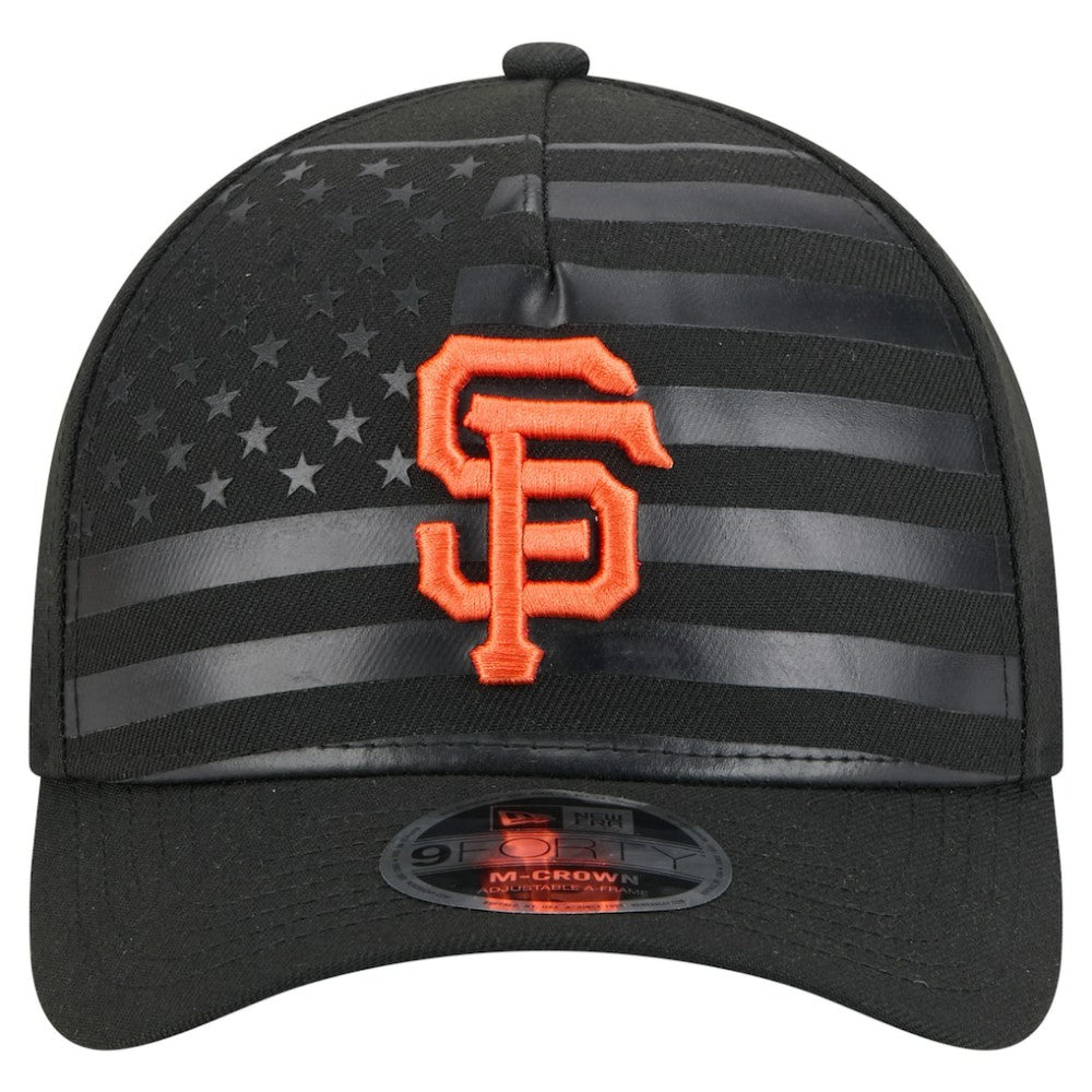 San Francisco Giants New Era American Flag 9FORTY M-Crown A-Frame Adjustable Hat - Black Hats