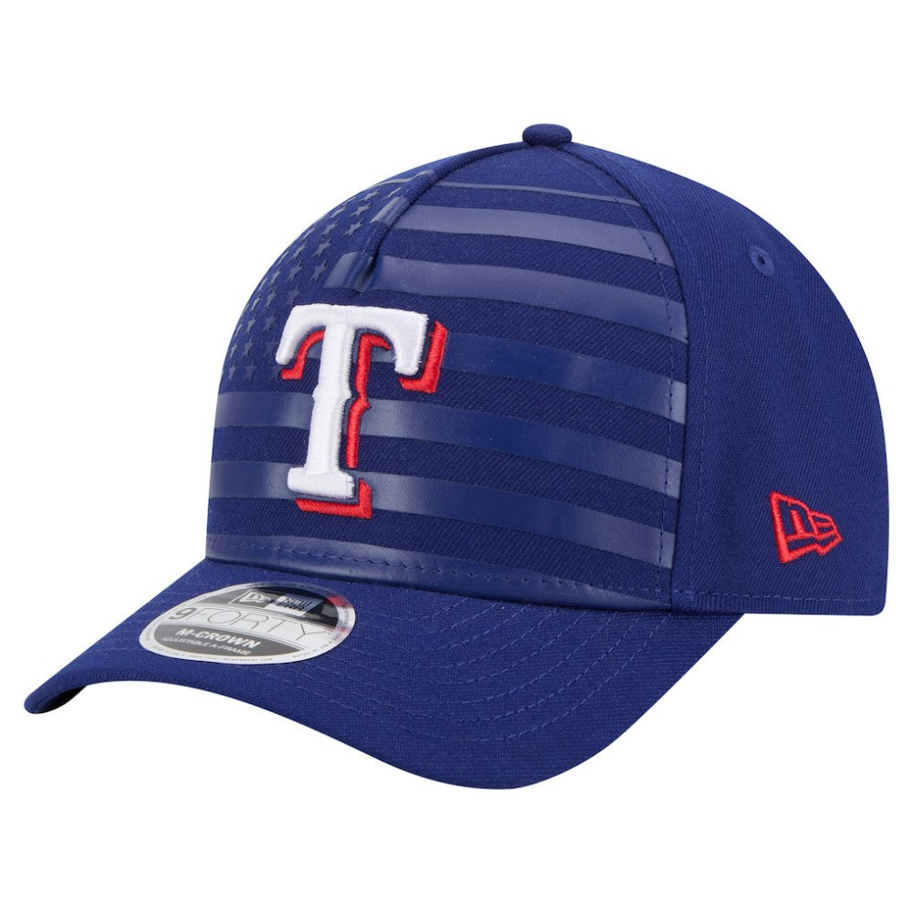 Texas Rangers New Era American Flag 9FORTY M-Crown A-Frame Adjustable Hat - Royal Hats