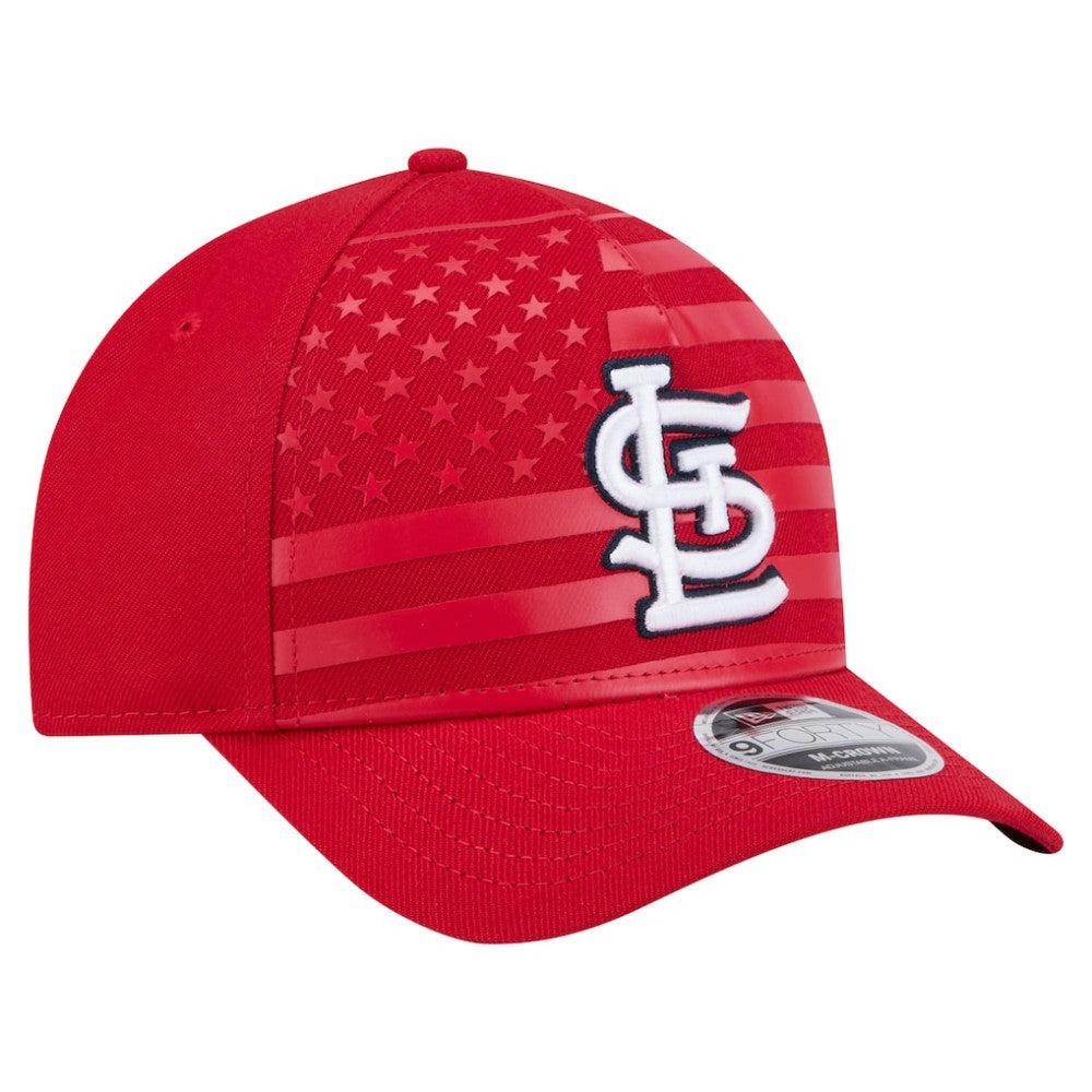 St. Louis Cardinals New Era American Flag 9FORTY M-Crown A-Frame Adjustable Hat - Red Hats