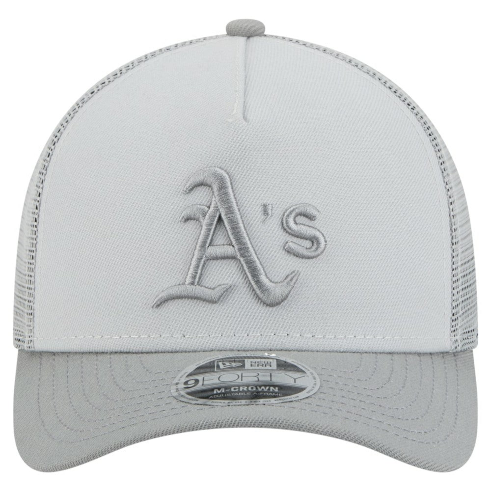 Athletics New Era Color Pack A-Frame 9FORTY Trucker Adjustable Hat - Gray Hats