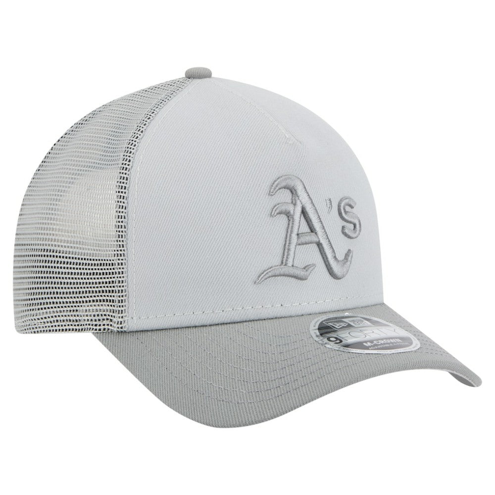Athletics New Era Color Pack A-Frame 9FORTY Trucker Adjustable Hat - Gray Hats