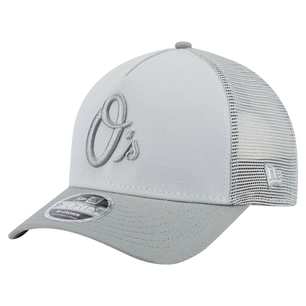 Baltimore Orioles New Era Color Pack A-Frame 9FORTY Trucker Adjustable Hat - Gray Hats