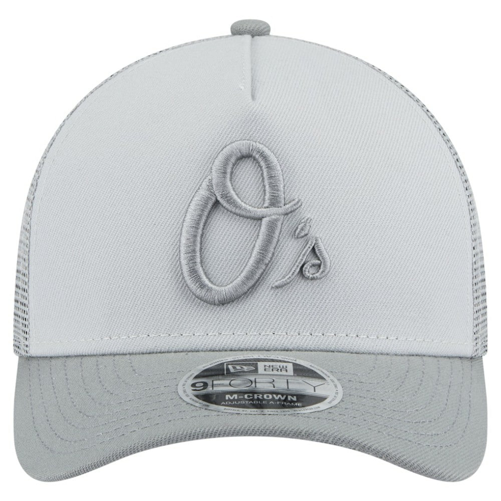 Baltimore Orioles New Era Color Pack A-Frame 9FORTY Trucker Adjustable Hat - Gray Hats