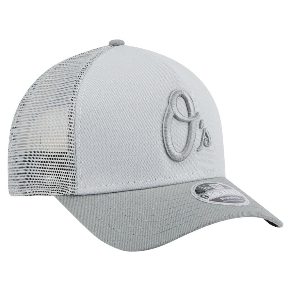Baltimore Orioles New Era Color Pack A-Frame 9FORTY Trucker Adjustable Hat - Gray Hats