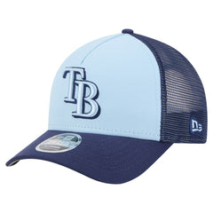 Tampa Bay Rays New Era 2-Tone Color Pack 9FORTY M-Crown A-Frame Adjustable Hat - Light Blue/Navy Hats