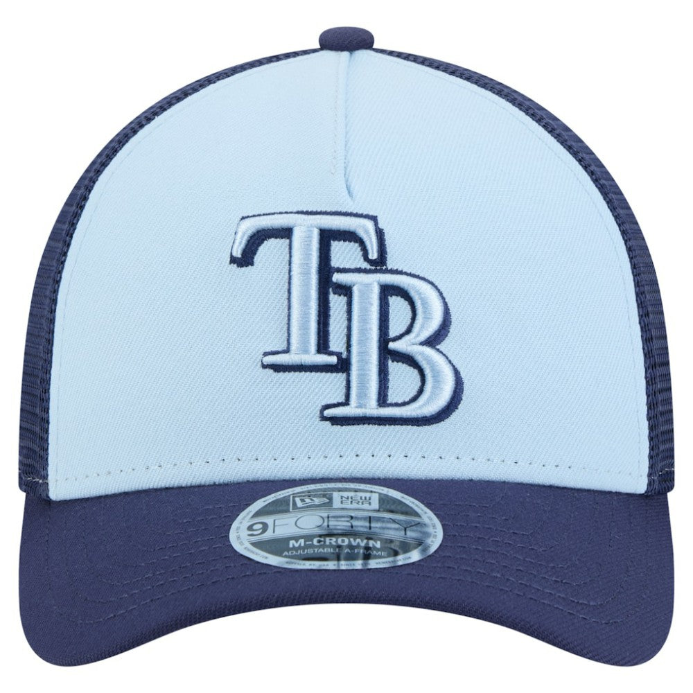 Tampa Bay Rays New Era 2-Tone Color Pack 9FORTY M-Crown A-Frame Adjustable Hat - Light Blue/Navy Hats
