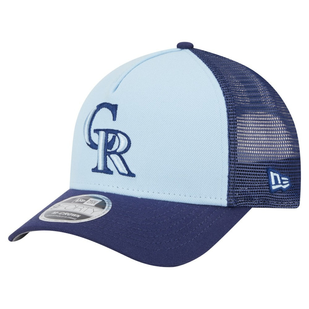 Colorado Rockies New Era 2-Tone Color Pack 9FORTY M-Crown A-Frame Adjustable Hat - Light Blue/Navy Hats