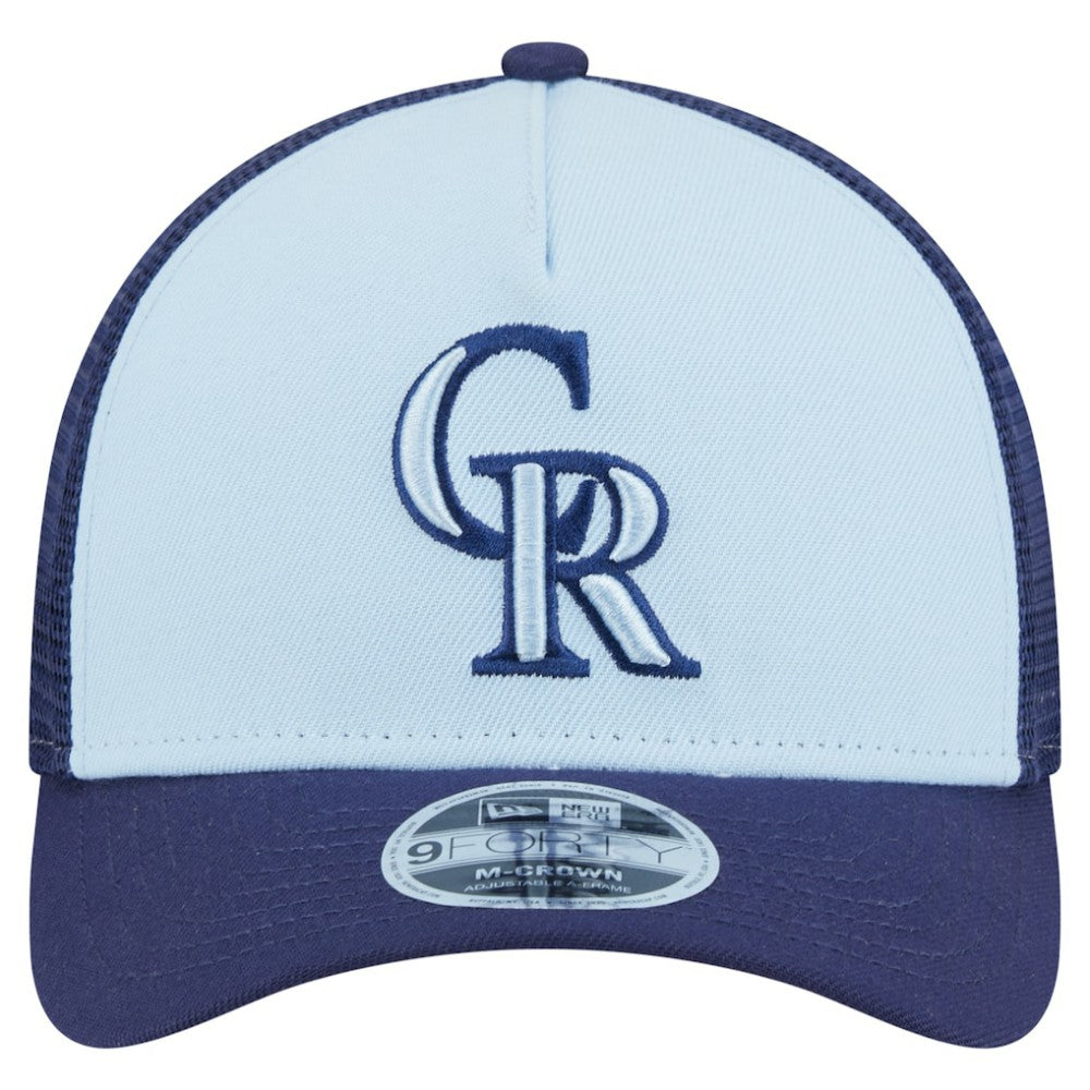 Colorado Rockies New Era 2-Tone Color Pack 9FORTY M-Crown A-Frame Adjustable Hat - Light Blue/Navy Hats