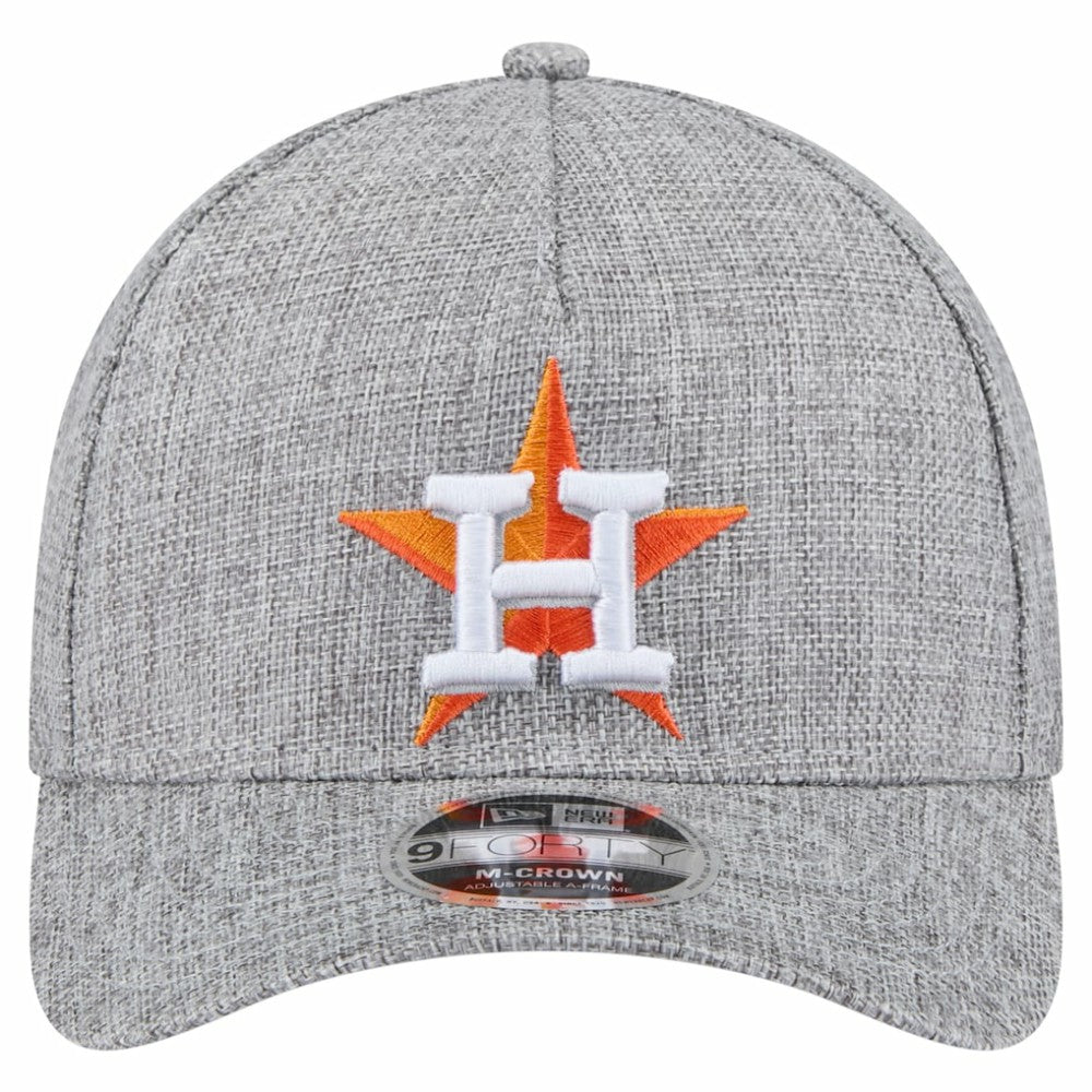 Houston Astros New Era Cotton Weave M-Crown A-Frame 9FORTY Adjustable Hat - Gray Hats