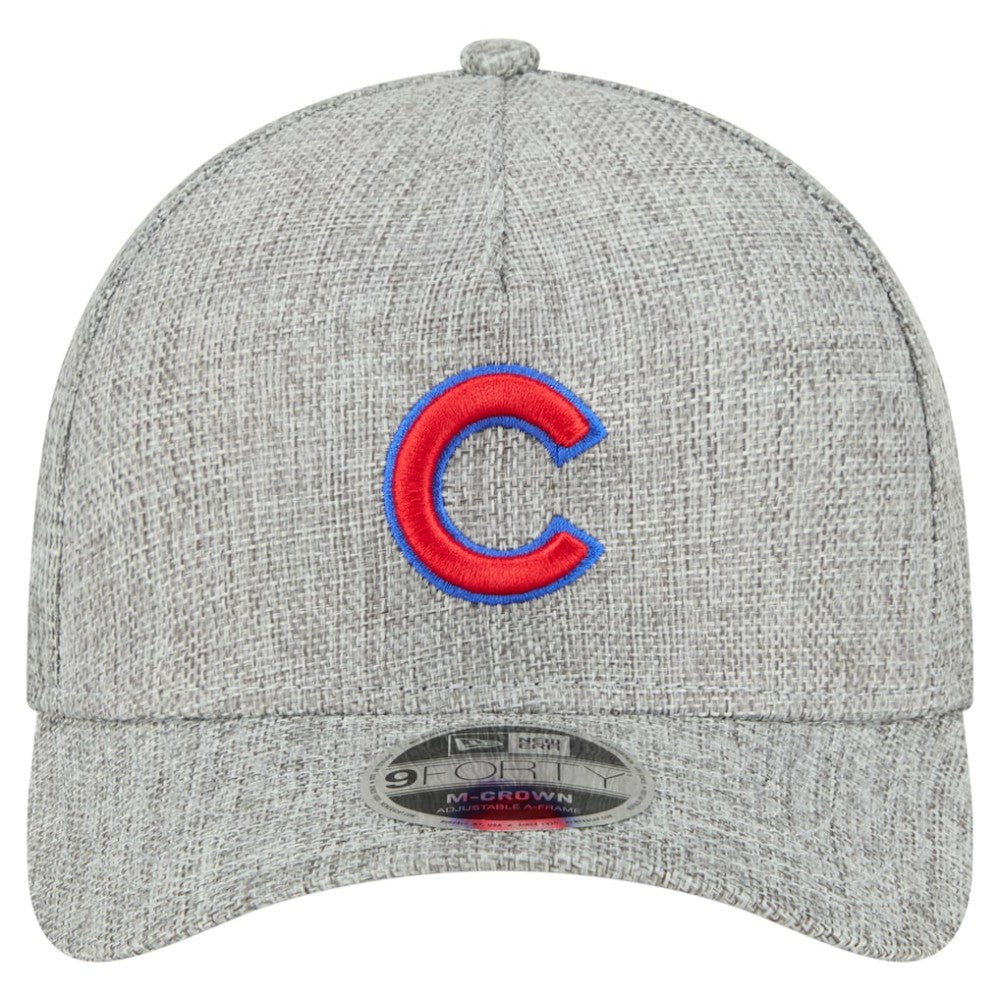 Chicago Cubs New Era Cotton Weave M-Crown A-Frame 9FORTY Adjustable Hat - Gray Hats