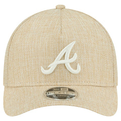 Atlanta Braves New Era Cotton Weave M-Crown A-Frame 9FORTY Adjustable Hat - Beige Hats