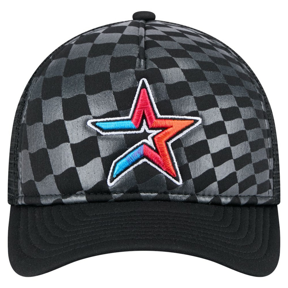 Houston Astros New Era Gradient 9FORTY A-Frame M-Crown Trucker Adjustable Hat - Black Hats