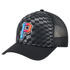 Pittsburgh Pirates New Era Gradient 9FORTY A-Frame M-Crown Trucker Adjustable Hat - Black Hats