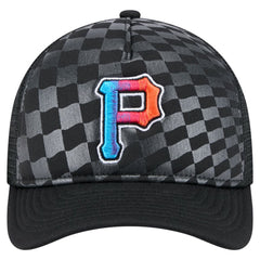 Pittsburgh Pirates New Era Gradient 9FORTY A-Frame M-Crown Trucker Adjustable Hat - Black Hats