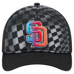 San Diego Padres New Era Gradient 9FORTY A-Frame M-Crown Trucker Adjustable Hat - Black Hats