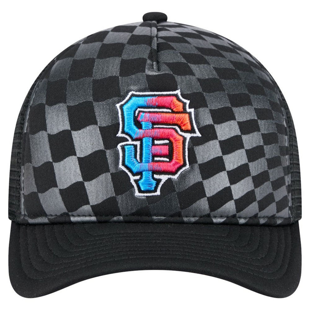 San Francisco Giants New Era Gradient 9FORTY A-Frame M-Crown Trucker Adjustable Hat - Black Hats