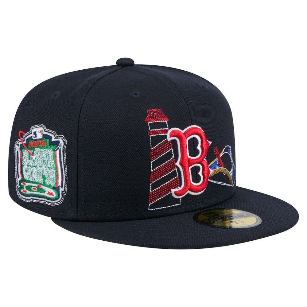 Boston Red Sox New Era State Stitch 59FIFTY Fitted Hat - Navy Hats