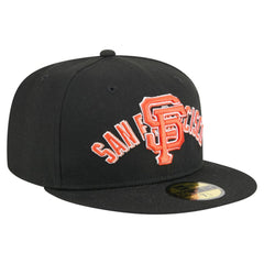 San Francisco Giants New Era Overlap 59FIFTY Fitted Hat - Black Hats
