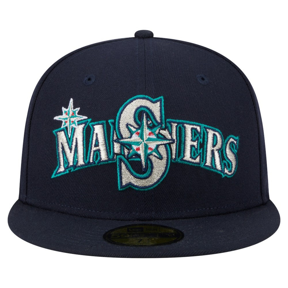 Seattle Mariners New Era Overlap 59FIFTY Fitted Hat - Navy Hats