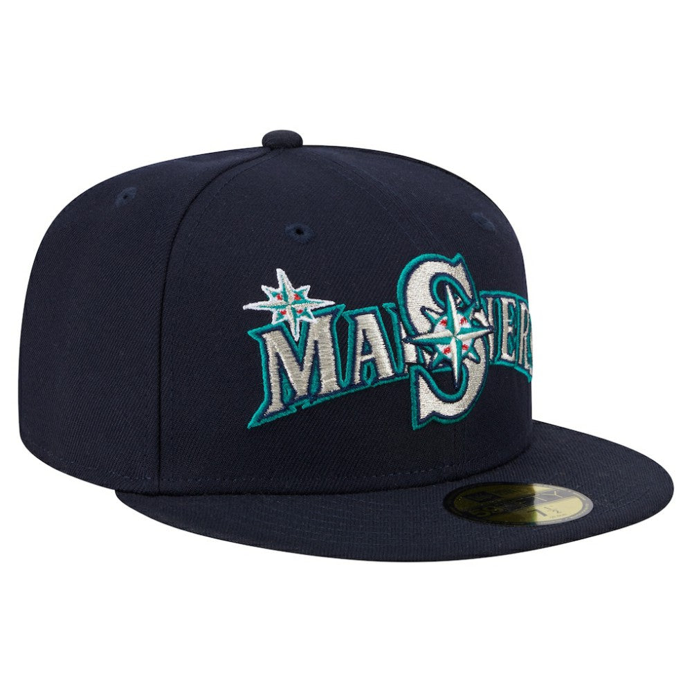 Seattle Mariners New Era Overlap 59FIFTY Fitted Hat - Navy Hats