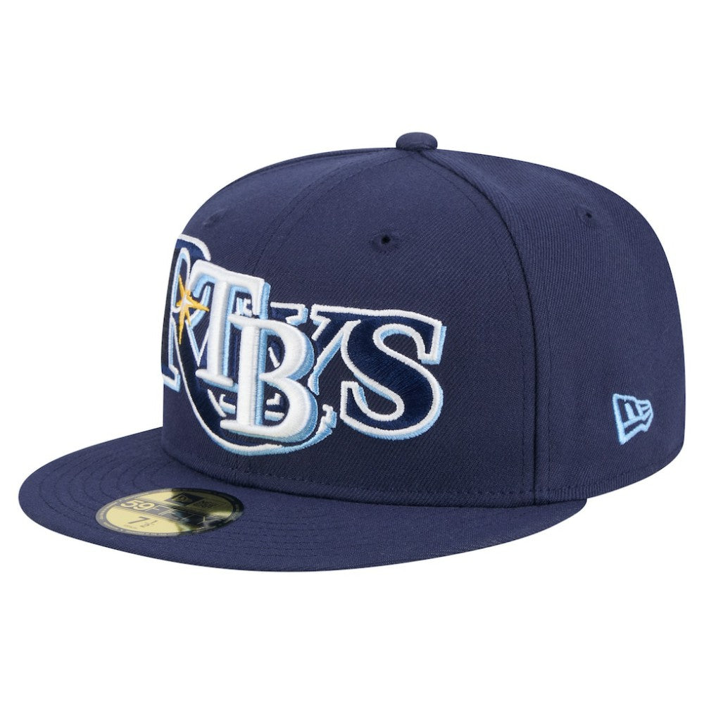 Tampa Bay Rays New Era Overlap 59FIFTY Fitted Hat - Navy Hats