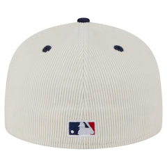 Tampa Bay Rays New Era Two-Tone Corduroy 59FIFTY Fitted Hat - Cream/Navy Hats