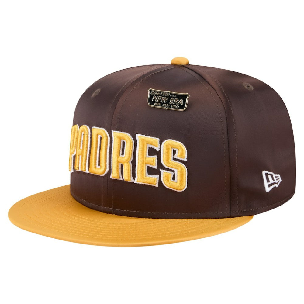 San Diego Padres New Era Satin 59FIFTY Fitted Hat - Brown/Gold Hats
