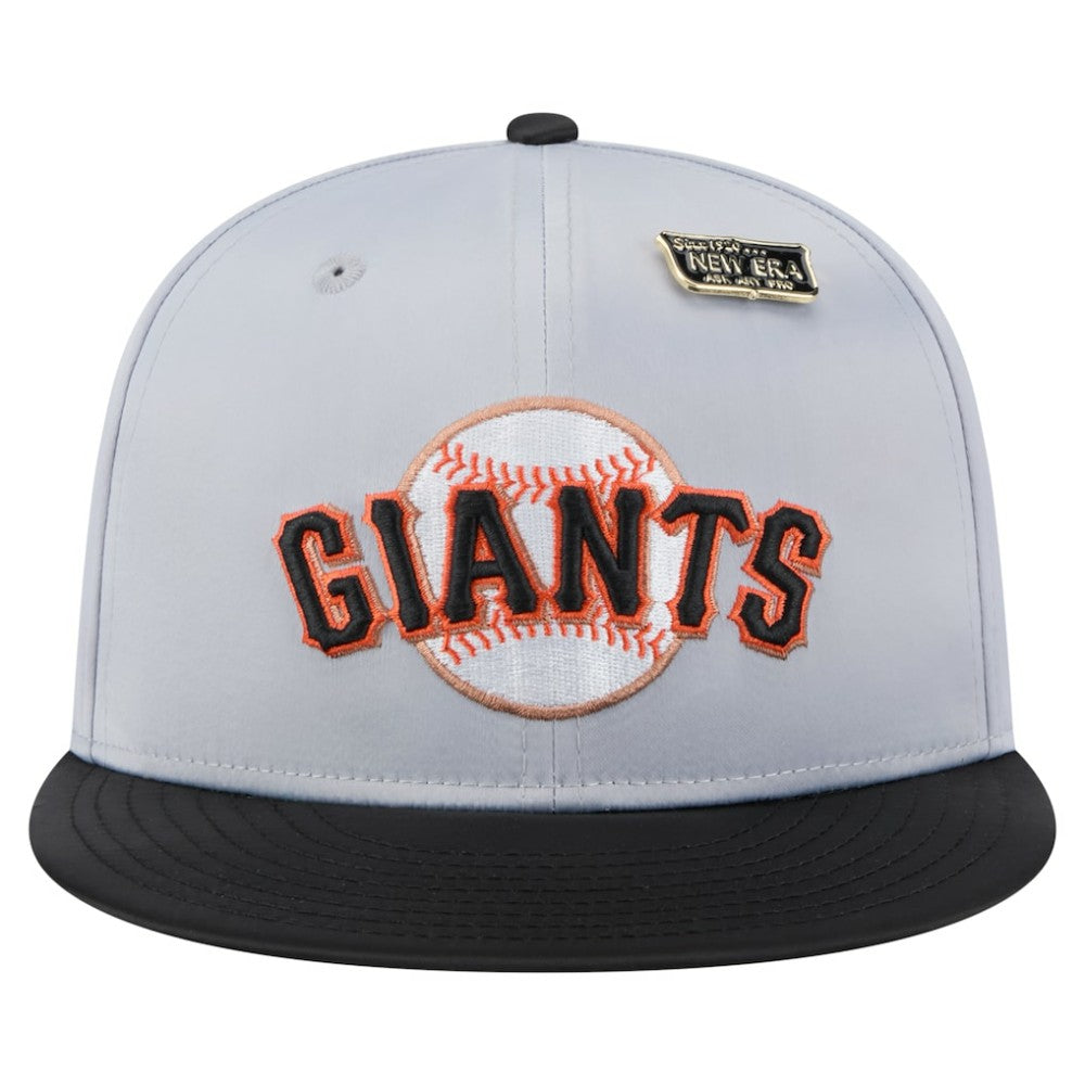 San Francisco Giants New Era Satin 59FIFTY Fitted Hat - Gray/Black Hats