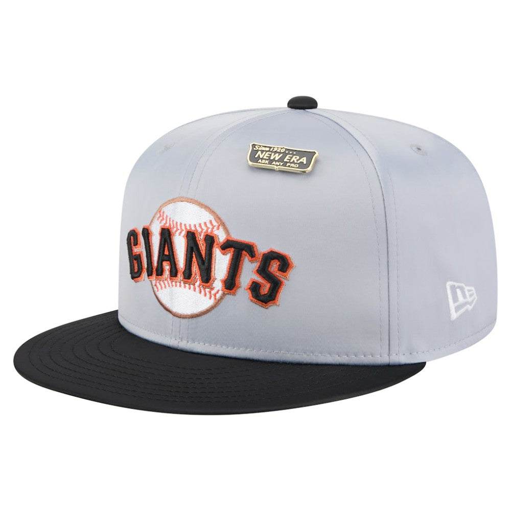 San Francisco Giants New Era Satin 59FIFTY Fitted Hat - Gray/Black Hats