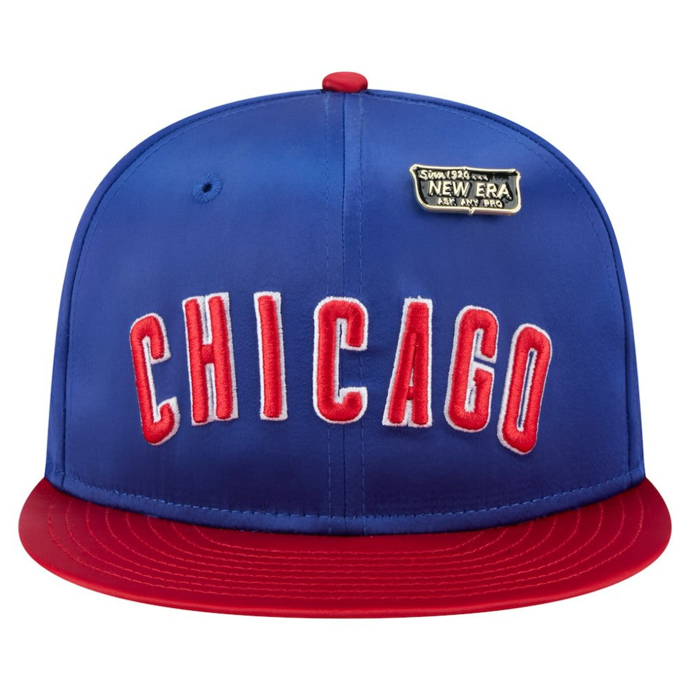 Chicago Cubs New Era Satin 59FIFTY Fitted Hat - Royal/Red Hats