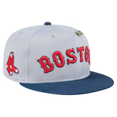 Boston Red Sox New Era Satin 59FIFTY Fitted Hat - Gray/Navy Hats