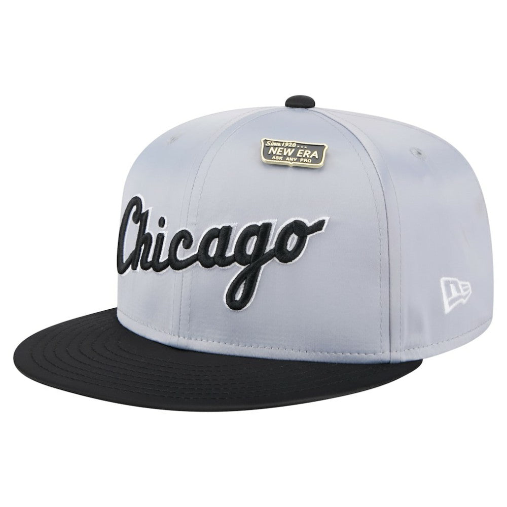 Chicago White Sox New Era Satin 59FIFTY Fitted Hat - Gray/Black Hats