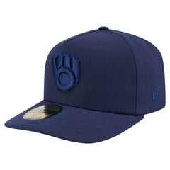 Milwaukee Brewers New Era Color Pack A-Frame 59FIFTY Fitted Hat - Navy Hats