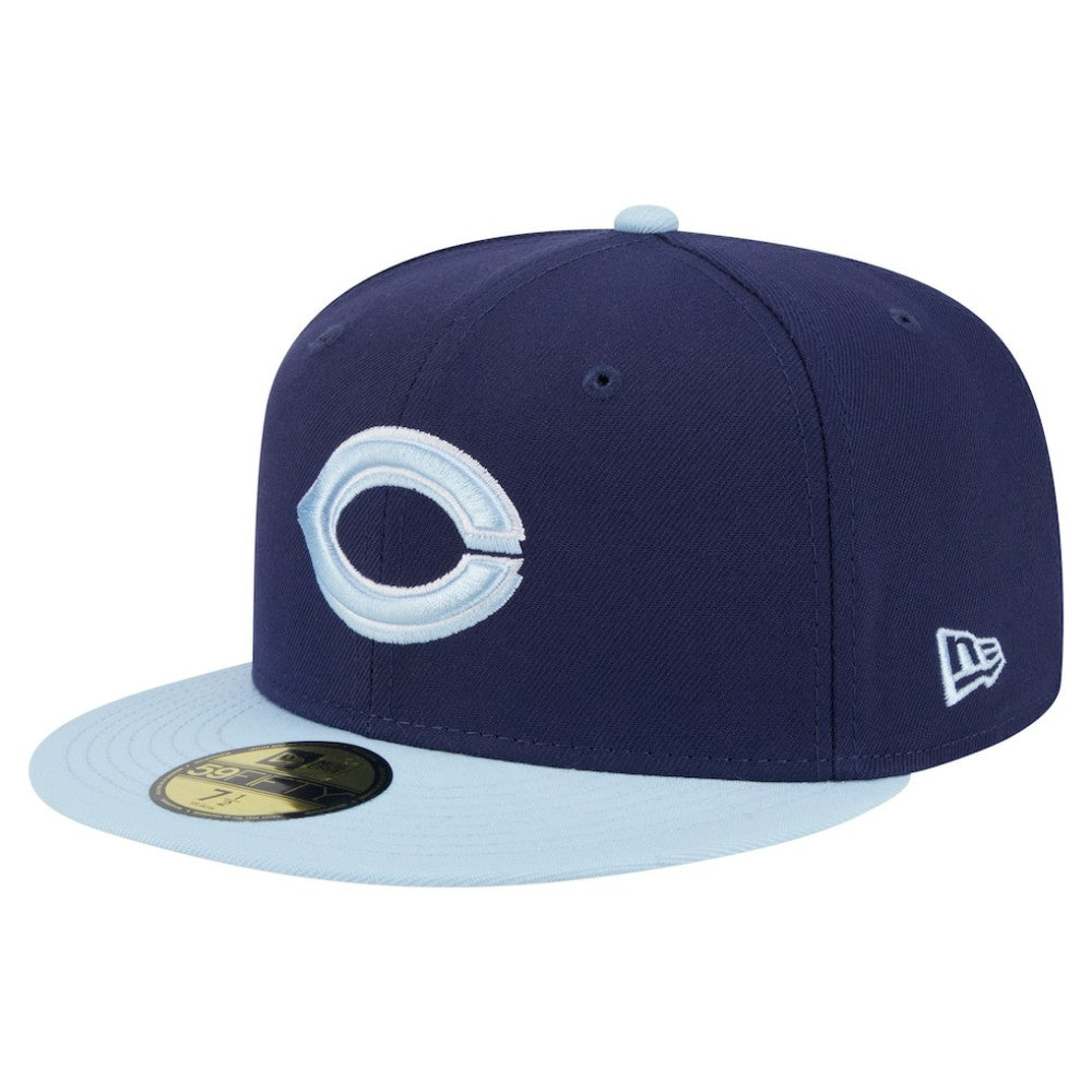 Cincinnati Reds New Era Color Pack 2-Tone 59FIFTY Fitted Hat - Navy/Light Blue Hats