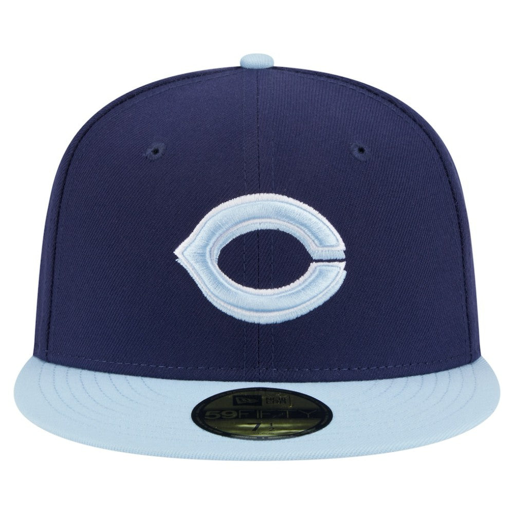 Cincinnati Reds New Era Color Pack 2-Tone 59FIFTY Fitted Hat - Navy/Light Blue Hats