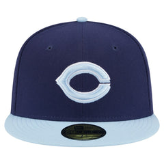 Cincinnati Reds New Era Color Pack 2-Tone 59FIFTY Fitted Hat - Navy/Light Blue Hats