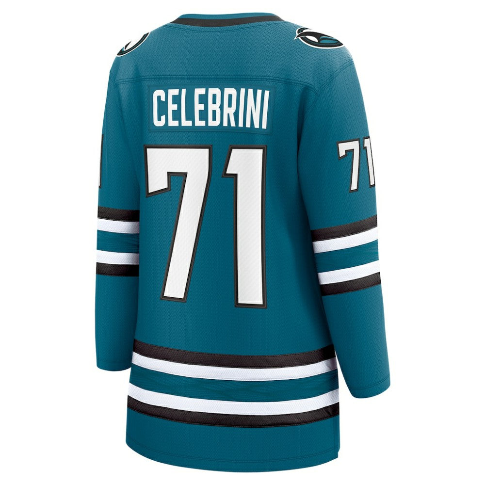 NHL Macklin Celebrini San Jose Sharks Fanatics Women's Home Breakaway Jersey – Teal