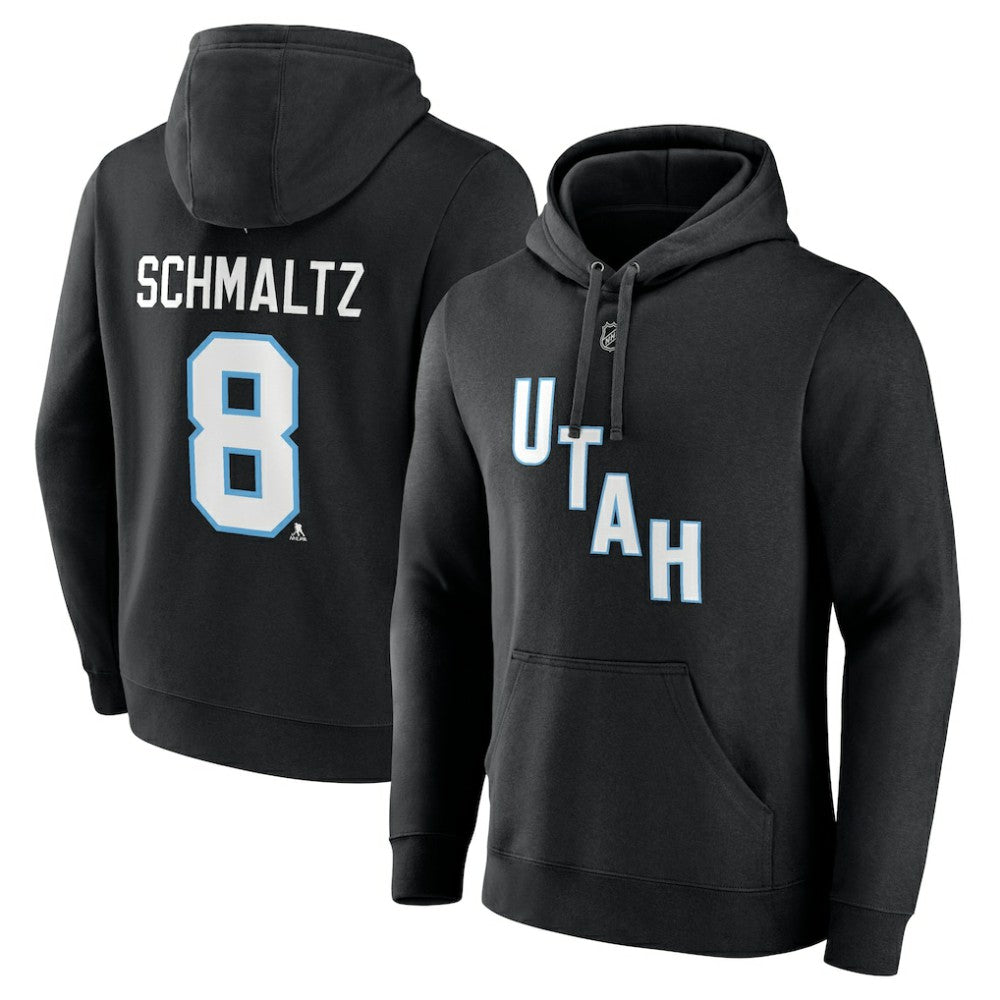 NHL Nick Schmaltz NHL Utah Fanatics Authentic Stack Name & Number Tri-Blend Pullover Hoodie - Black
