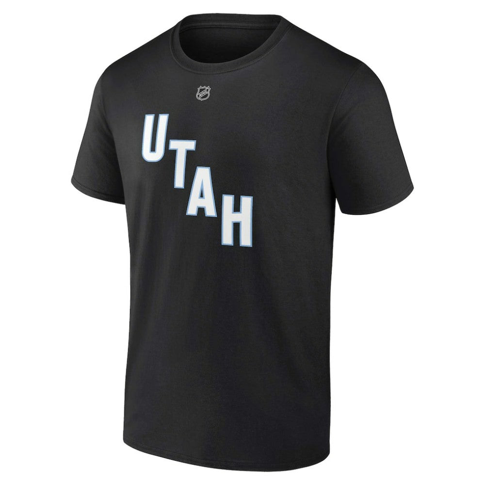 NHL Clayton Keller Utah Mammoth Fanatics Authentic Stack Name & Number T-Shirt - Black
