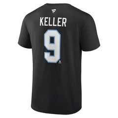 NHL Clayton Keller Utah Mammoth Fanatics Authentic Stack Name & Number T-Shirt - Black