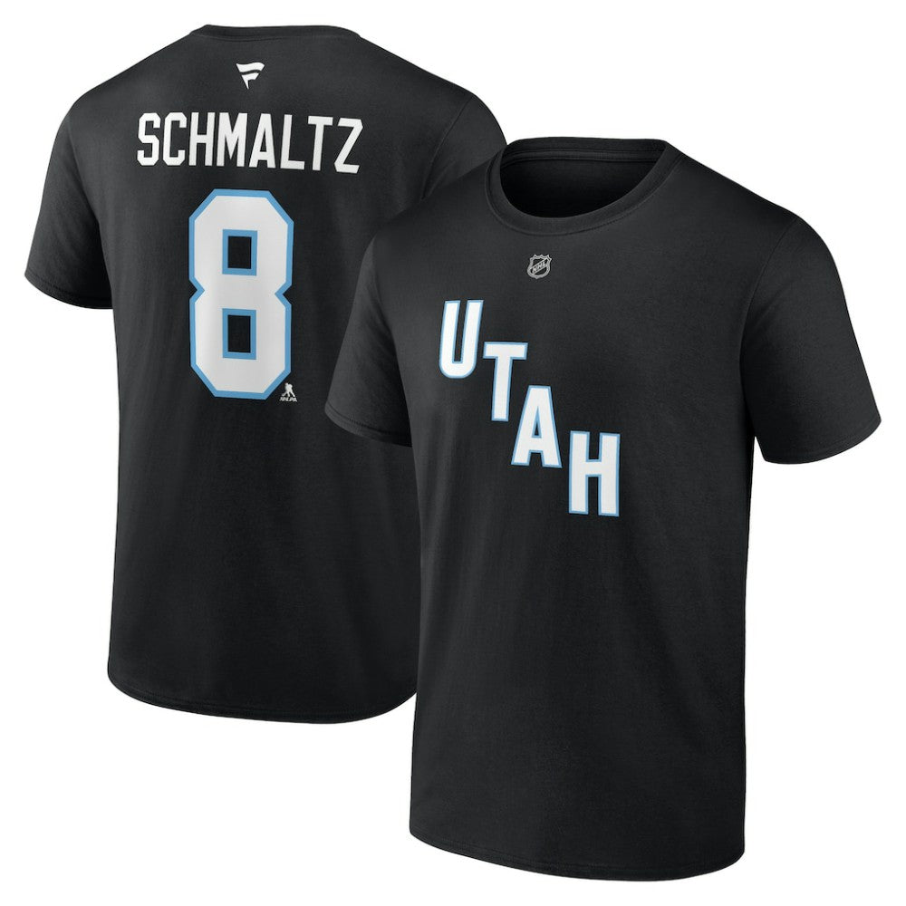 NHL Nick Schmaltz Utah Mammoth Fanatics Authentic Stack Name & Number T-Shirt - Black