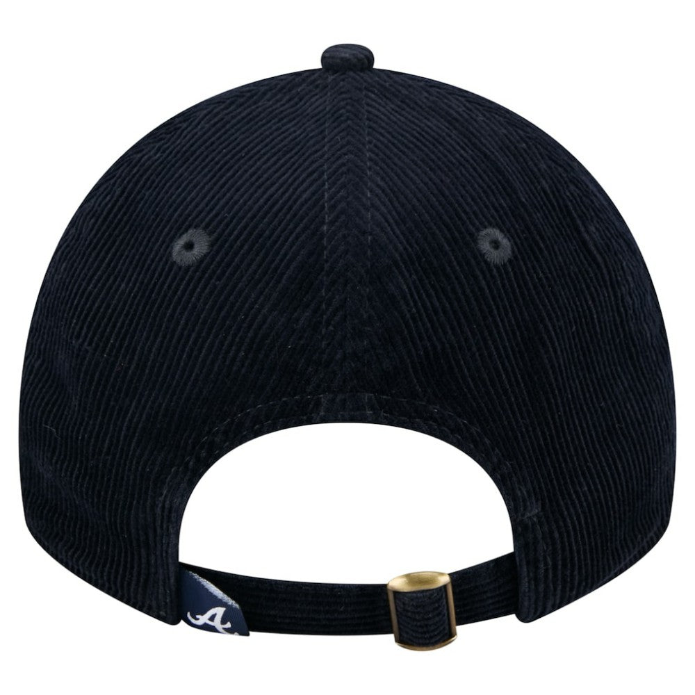 Atlanta Braves New Era Women's Corduroy 9TWENTY Adjustable Hat - Navy Hats