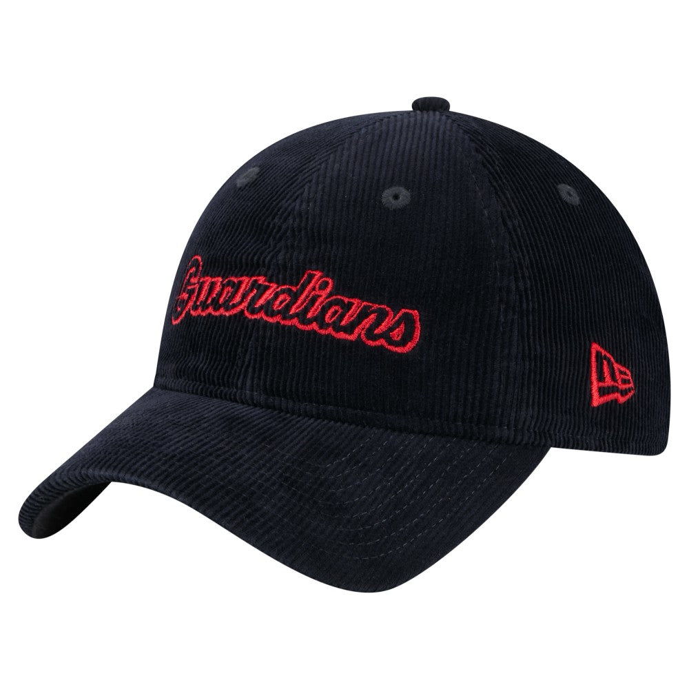 Cleveland Guardians New Era Women's Corduroy 9TWENTY Adjustable Hat - Navy Hats