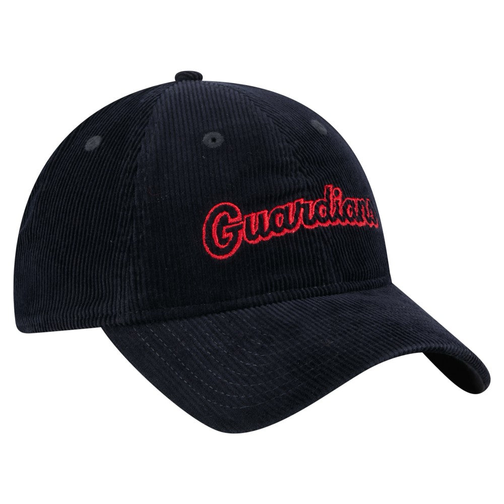 Cleveland Guardians New Era Women's Corduroy 9TWENTY Adjustable Hat - Navy Hats