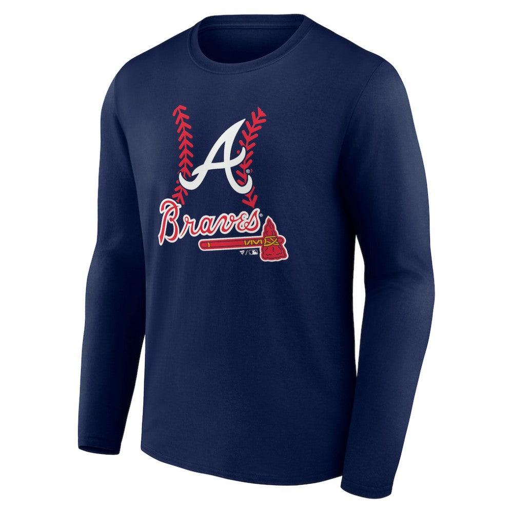 Atlanta Braves Fastball Long Sleeve T-Shirt - Navy T-shirts
