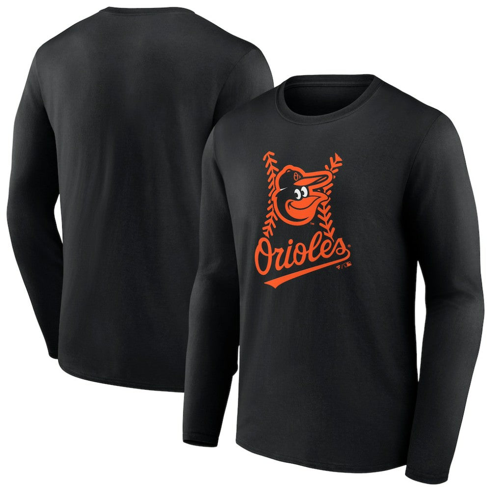 Baltimore Orioles Fastball Long Sleeve T-Shirt - Black T-shirts