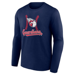 Cleveland Guardians Fastball Long Sleeve T-Shirt - Navy T-shirts