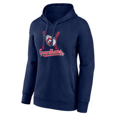 Cleveland Guardians Women's Fastball Pullover Hoodie - Navy Hoodies