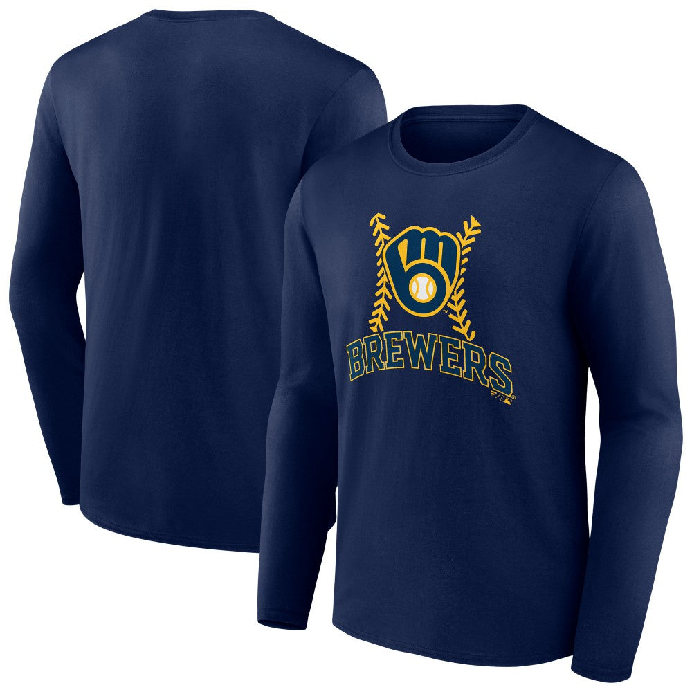 Milwaukee Brewers Fastball Long Sleeve T-Shirt - Navy T-shirts